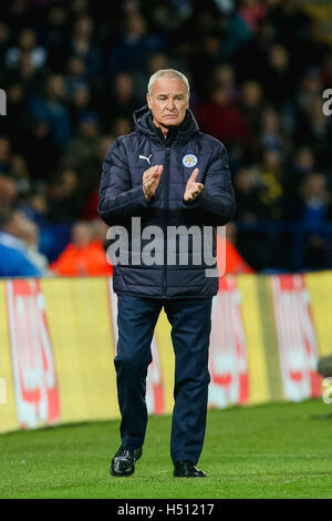 Leicester, Royaume-Uni. 18 Oct, 2016. Claudio Ranieri (Leicester) Football/soccer : Leicester City manager Claudio Ranieri lors de la phase de groupes de la Ligue des Champions match entre Leicester City et le FC Copenhague à King Power Stadium à Leicester, Angleterre . Credit : AFLO/Alamy Live News Banque D'Images