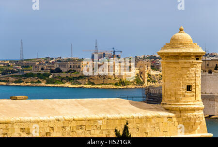 Vue des fortifications de La Valette - Malte Banque D'Images