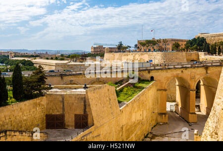 Vue des fortifications de La Valette - Malte Banque D'Images