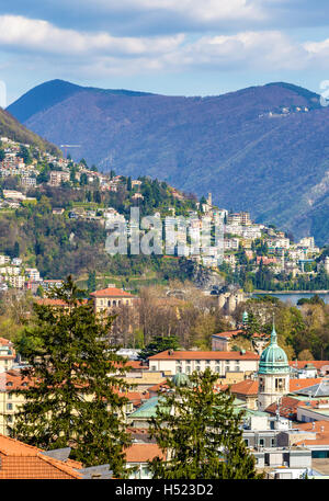 Vue de la ville de Lugano en Suisse Banque D'Images