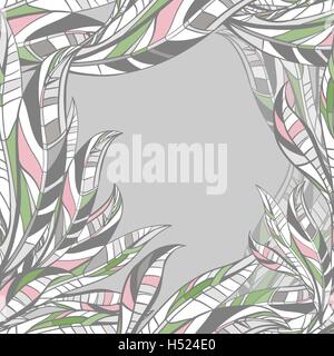 Dessiné à la main motif feuilles transparentes. Vector illustration. Illustration de Vecteur