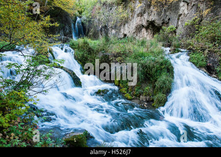 Roughlock Falls, Spearfish Canyon, le Dakota du Sud. Banque D'Images