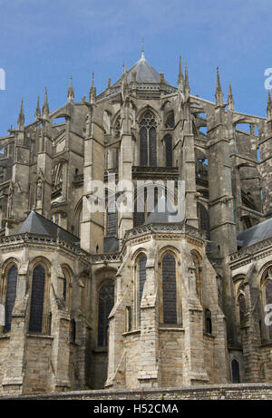 Des arcs-boutants de la cathédrale St Julien Le Mans France Banque D'Images