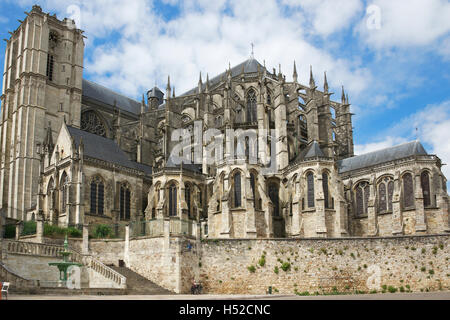 Cathédrale St Julien Le Mans France Banque D'Images