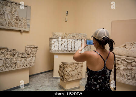 Par Coffin touristique museo Ostiense Italie Rome Ostia Antica Banque D'Images