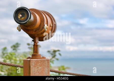 Télescope sur Country Park Durlston. Banque D'Images