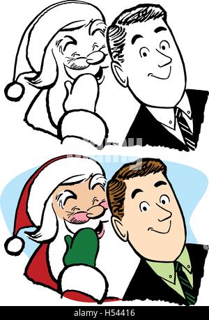 Santa Claus Noël Boutique Idées cadeaux pour un homme Illustration de Vecteur