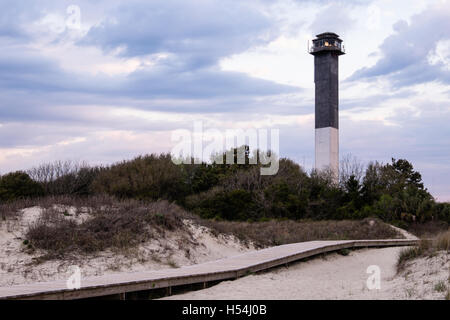 Phare de l'île de Sullivan Sullivan's Island, Caroline du Sud Banque D'Images