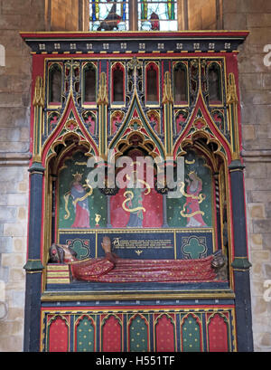 Tombe de John Gower, cathédrale de Southwark, Londres, Angleterre, Royaume-Uni Banque D'Images