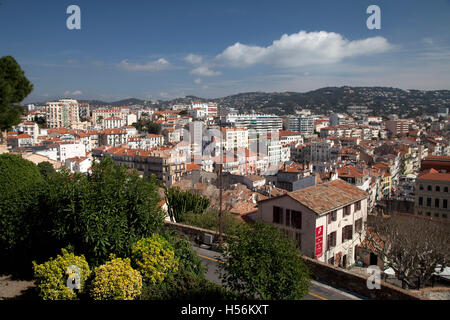 Vue depuis la colline de la vieille ville, Cannes, Côte d'Azur, France, Europe Banque D'Images