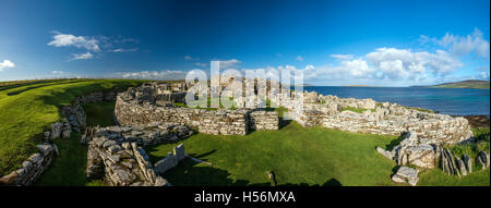 L'Âge du Fer Broch de Gurness sur terre ferme, Orkney, Scotland, UK Banque D'Images