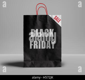 Le vendredi noir sac de papier. Banque D'Images