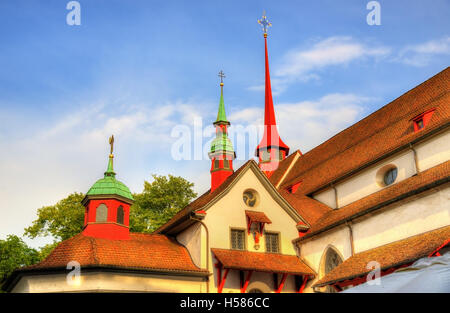 Détails de l'église franciscaine à Lucerne - SUISSE Banque D'Images