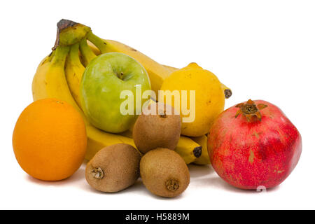 Close up de tas de fruits, isolé sur fond blanc. Concept de saine alimentation et de suivre un régime de vie Banque D'Images
