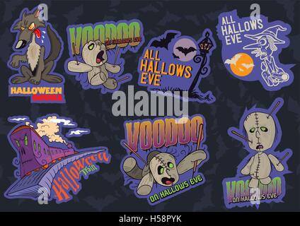 Illustrations de bande dessinée Caractères thème de l'Halloween Illustration de Vecteur