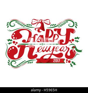 Bonne Année Lettrage Main Vector Illustration Illustration de Vecteur