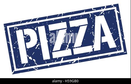 Pizza square grunge stamp Illustration de Vecteur