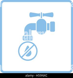 L'eau chute d'eau robinet avec icône. Design cadre bleu. Vector illustration. Illustration de Vecteur