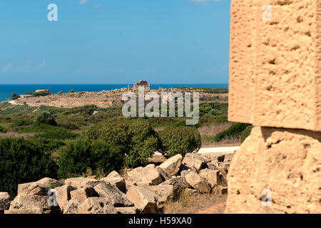 Temple de Selinunte Sicile Italie ancienne ville grecque située sur la côte sud-ouest de la Sicile Banque D'Images