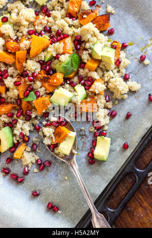 Salade de courge musquée en bonne santé avec le quinoa Banque D'Images