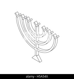 Hanukkah menorah, icône 3D isométrique Illustration de Vecteur