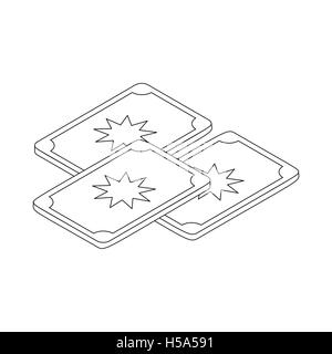 Cartes de Tarot, l'icône 3D isométrique style Illustration de Vecteur