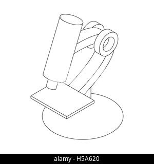 Dans l'icône Microscope style 3D isométrique Illustration de Vecteur