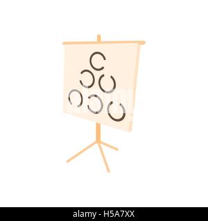 L'essai d'oeil graphique avec landolt C Icône, cartoon style Illustration de Vecteur