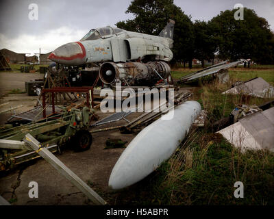 RAF Bentwaters, ancienne base de l'USAF bombardier nucléaire dans le Suffolk en Angleterre. Oct 2016 Un réservoir d'avion ont été Buster10 basé ici. Banque D'Images