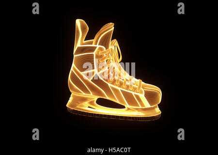 Patin à glace en cuir style fil de fer. Rendu 3D de Nice Banque D'Images