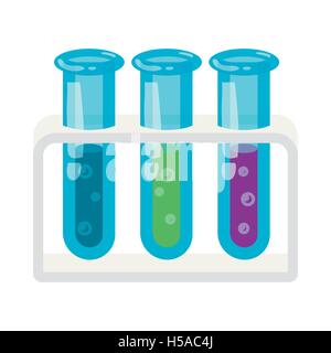 Trois tubes à essai avec des liquides colorés icon Illustration de Vecteur