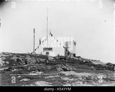 La Station de télégraphie sans fil Marconi, Malin Head, dans le comté de Donegal, Janvier 1902 Banque D'Images