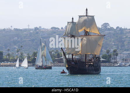 Tall Ship San Salvador en 2016 Festival de la voile, le défilé des navires, la baie de San Diego, CA Banque D'Images