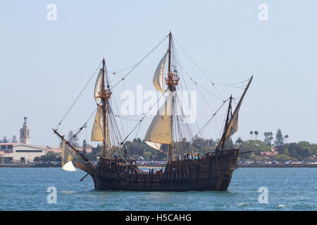 Tall Ship San Salvador en 2016 Festival de la voile, le défilé des navires, la baie de San Diego, CA Banque D'Images