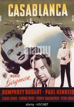 CASABLANCA 1942 Warner Bros film avec Ingrid Bergman et Humphrey Bogart Banque D'Images