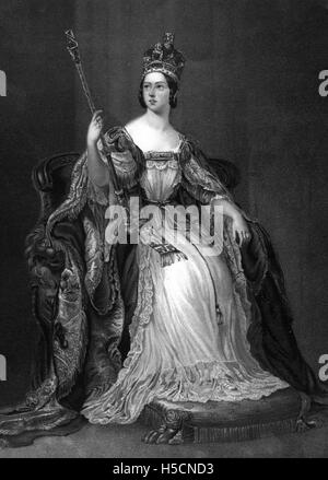 La reine Victoria (1819-1901) Royaume-Uni monarque dans une gravure 1838 Banque D'Images