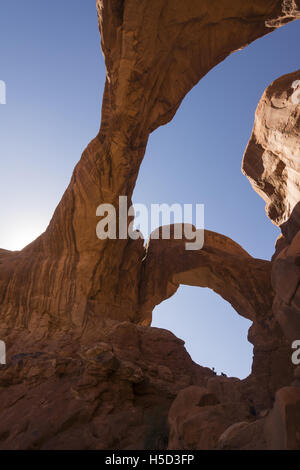 Arches National Park, Utah, Section Windows, Double Arch Banque D'Images