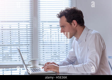 Businessman working on laptop Banque D'Images