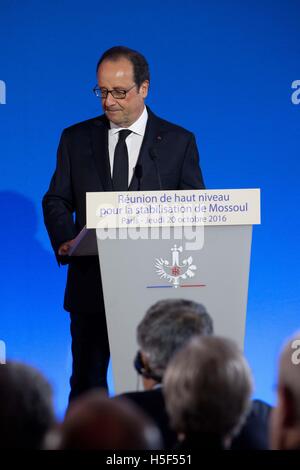 Paris, France. 20 octobre, 2016. La réunion ministérielle pour la stabilisation de Mossoul, le jeudi 20 octobre, Quai D'Orsay, Paris, Président de la France, François Hollande. Credit : Ania Freindorf/Alamy Live News Banque D'Images