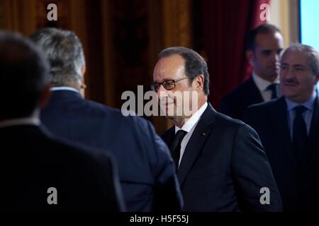 Paris, France. 20 octobre, 2016. La réunion ministérielle pour la stabilisation de Mossoul, le jeudi 20 octobre, Quai D'Orsay, Paris, Président de la France, François Hollande. Credit : Ania Freindorf/Alamy Live News Banque D'Images