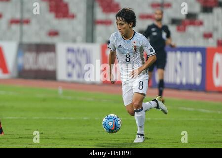 Riffa, Bahreïn. 20 Oct, 2016. Koji Miyoshi (JPN) Football/soccer : AFC U-19 Championship Bahreïn 2016 match du groupe C entre le Qatar 0-3 Japon à Bahrain National Stadium à Al Manamah, Bahreïn . © AFLO/Alamy Live News Banque D'Images