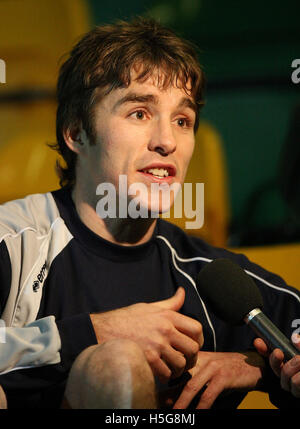 Justin Grégoire de Havant, susceptible d'être suspendu pour son historique du club FA Cup Match à Anfield contre Liverpool, représentée dans le stand à Thurrock Thurrock - Club de Football vs Havant & Waterlooville - Blue Square South à Ship Lane - 23/01/08 Banque D'Images