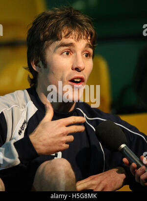 Justin Grégoire de Havant, susceptible d'être suspendu pour son historique du club FA Cup Match à Anfield contre Liverpool, représentée dans le stand à Thurrock Thurrock - Club de Football vs Havant & Waterlooville - Blue Square South à Ship Lane - 23/01/08 Banque D'Images