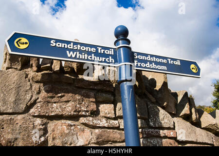 Royaume-uni, Angleterre, Cheshire, Beeston, Grès Trail sign Banque D'Images