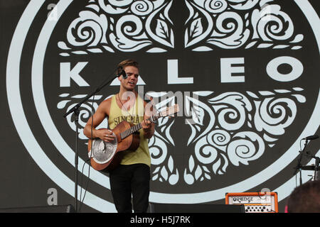 Jökull Júlíusson de Kaleo réalise à la vie est belle Music Festival Jour 3 Le 27 septembre 2015 à Las Vegas, Nevada. Banque D'Images