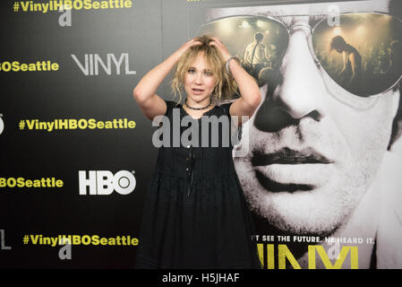 Temple de Junon pose à la première pour la nouvelle série de HBO au Théâtre de Cinerama vinyle. Banque D'Images