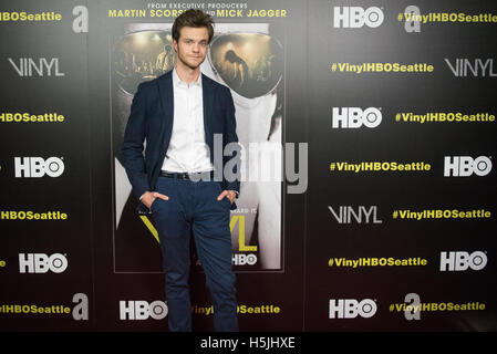 Jack Quaid pose à la première pour la nouvelle série de HBO au Théâtre de Cinerama vinyle. Banque D'Images