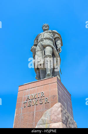 Le monument à l'Turco-Mongol conquérant Amir Temur dans la ville de son lieu de naissance Banque D'Images