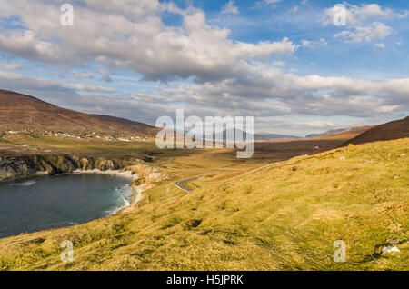 Route de l'Atlantique sur l'île d'Achill, Comté de Mayo, Irlande. Banque D'Images