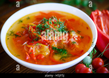 Soupe de tomates et poivrons doux Banque D'Images